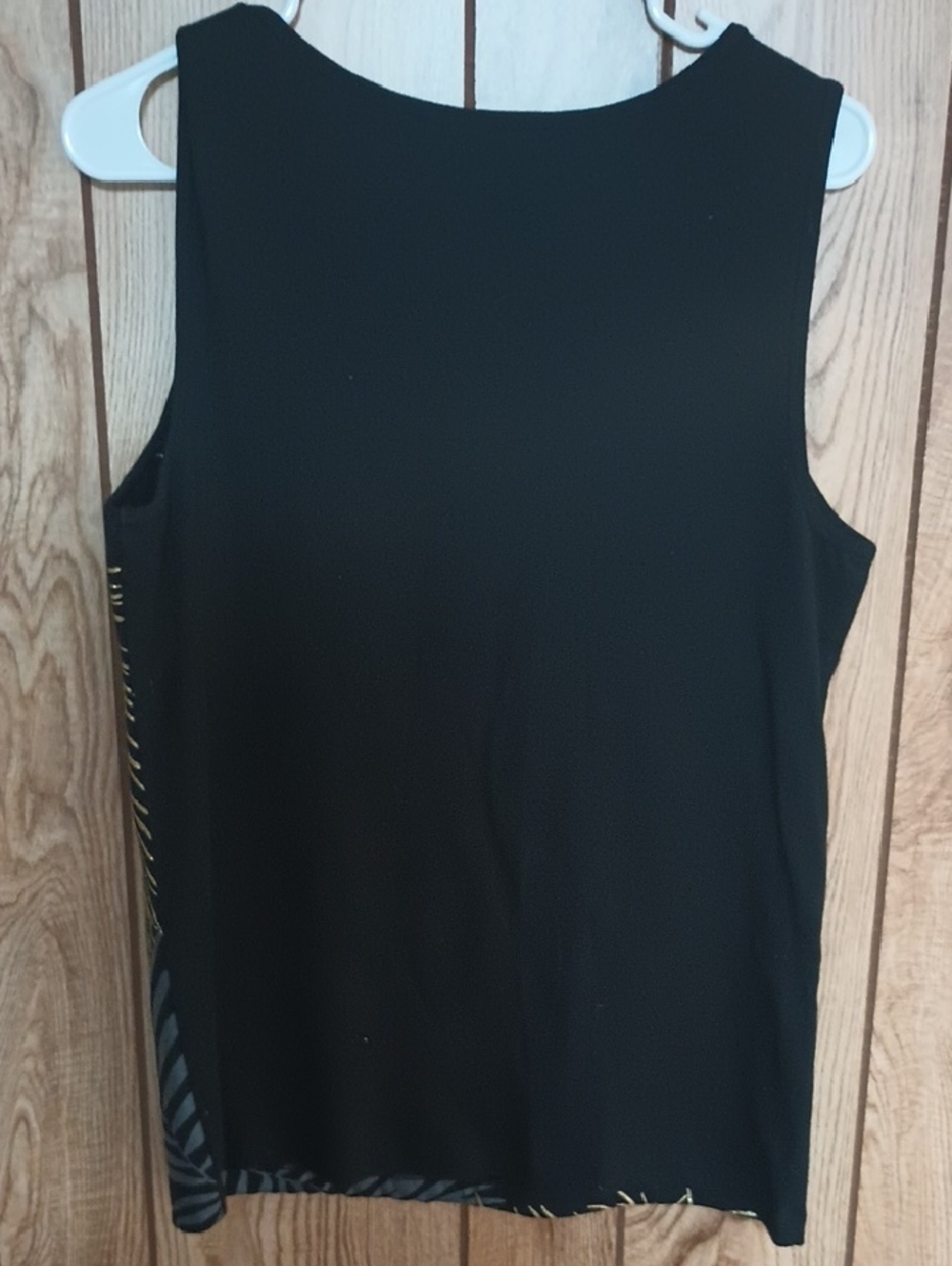 Karen Scott Black Tank with Gold Palm Sequin Accents - Picture 2 of 2